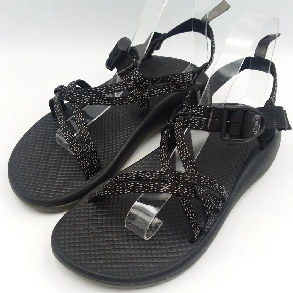 Chaco‎ ZX/1 EcoTread Sandals Kids' 6 Black White Sport Sandal Adjustable Straps